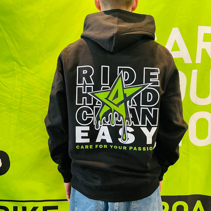 Dirt-Care Drip Star Hoodie – Black Edition