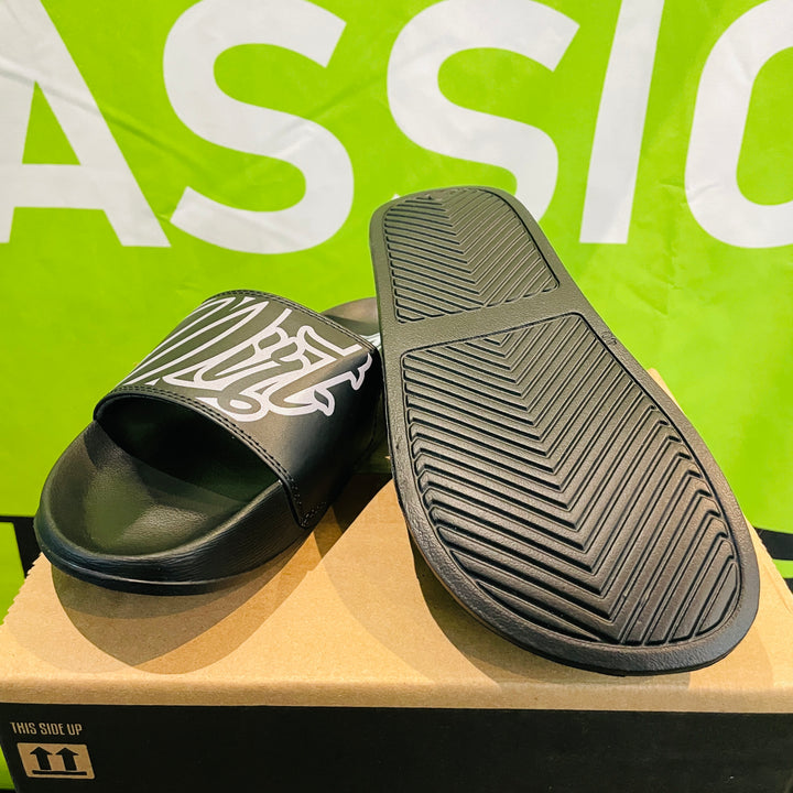 Dirt-Care Black Slide Sandals