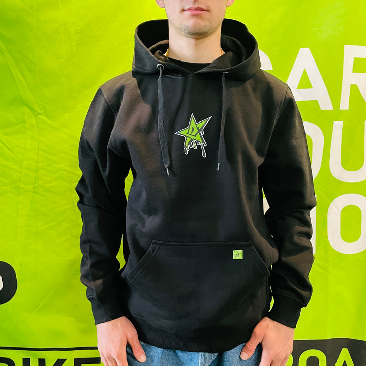 Dirt-Care Drip Star Hoodie – Black Edition