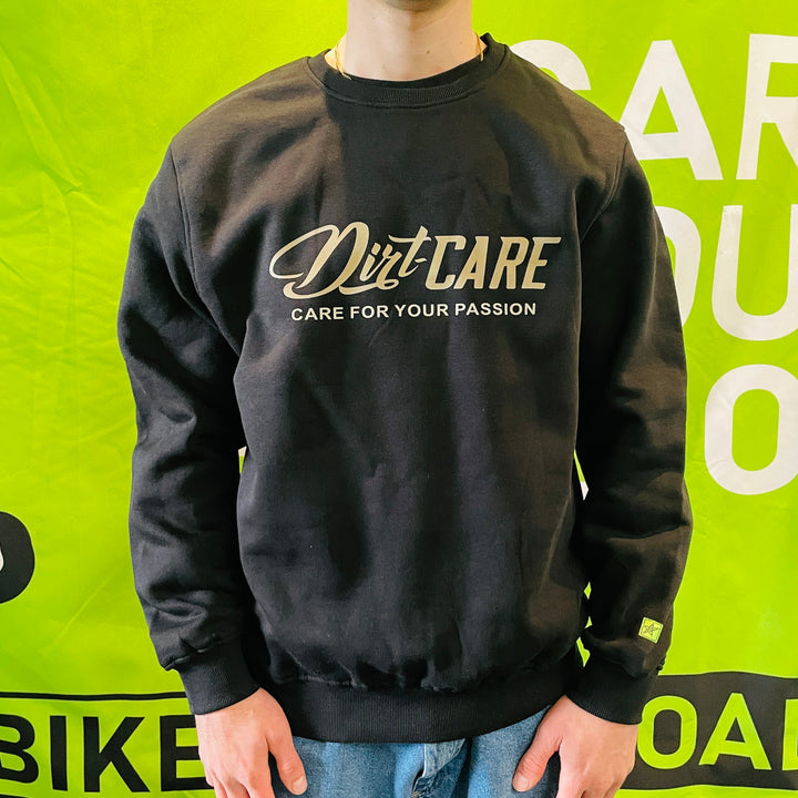 Dirt-Care Classic Logo Crewneck Sweatshirt – Black & Gold